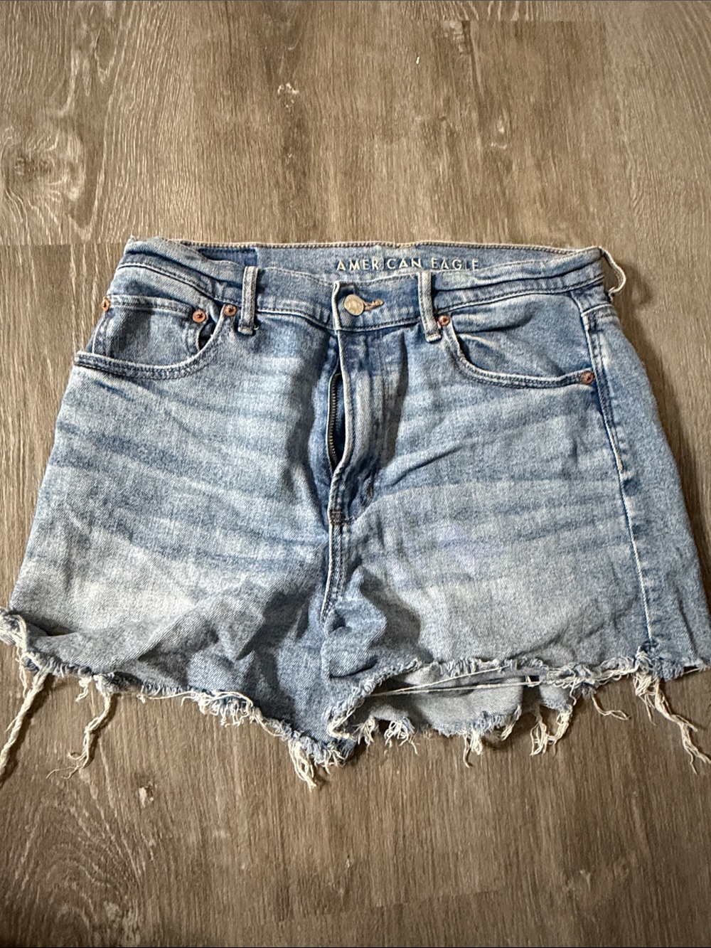 American Eagle Outfitters Light Wash Distressed Denim Shorts